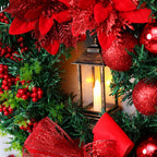 Wreath with Lantern and Ornaments for Radiant Christmas Charm