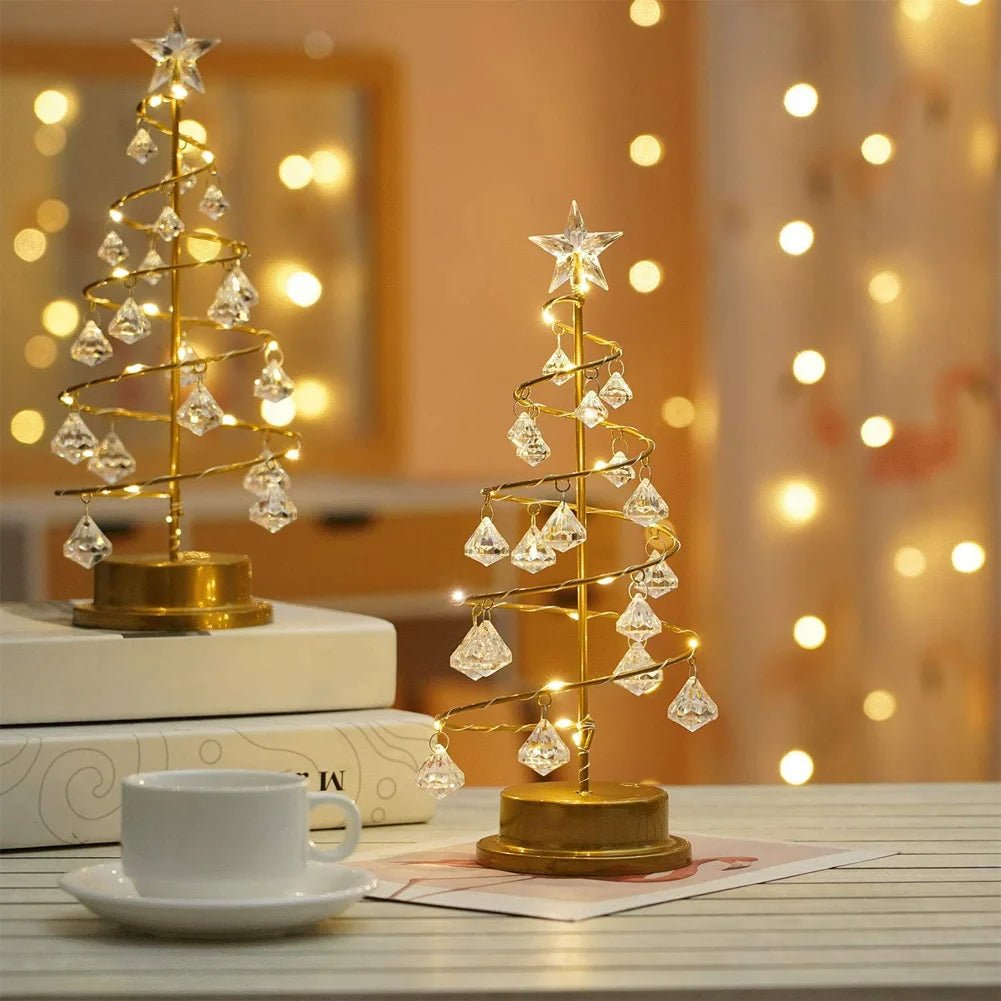 Crystal Christmas Tree LED Lamp – Sparkling Christmas, Valentine’s, or Birthday Decor for a Dreamy Bedroom Glow