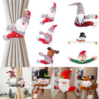 Santa & Elk Christmas Curtain Buckle – Festive Holiday Decor for a Merry Home