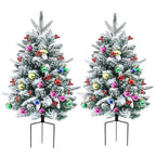 Christmas Urn Filler with LED Lights | 18" Realistic Pine Arrangement | Indoor/Outdoor Decor