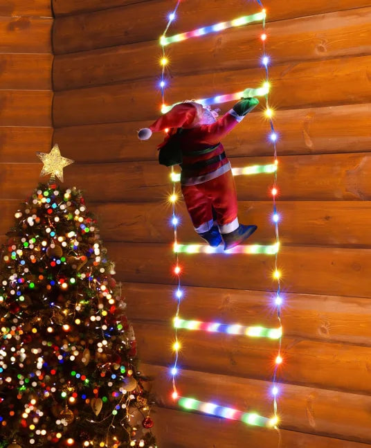 Winter Light | LED Christmas Decoration | Climbing Santa with Ladder | 1.5 m / 3 m | 8 Light Modes | USB