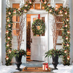 Wooden Christmas houses with LED lighting for festive decoration
