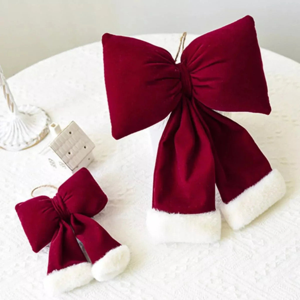 Christmas Velvet Bow Hanging Ornament