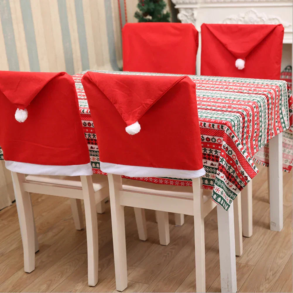 SantaSeat Christmas Chair Covers – Set of Decorative Chair Covers with Santa Design