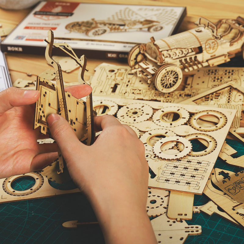 Puzzle Model Mechanical Made of Wood Super