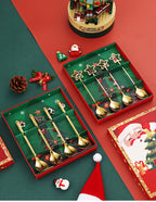 Stainless Steel Christmas Pendant Coffee Stirring Spoon Set