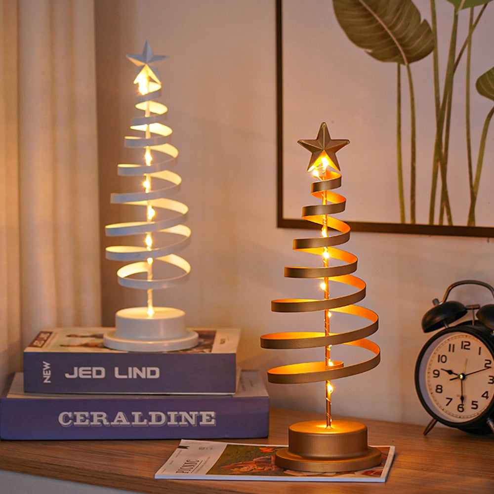 Table Lamp with LED Lights and Metal Tree