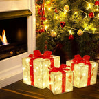 LED Christmas Gift Box with 100 Warm White Lights
