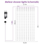 LED Meteor Shower String Light 360 LEDs IP44