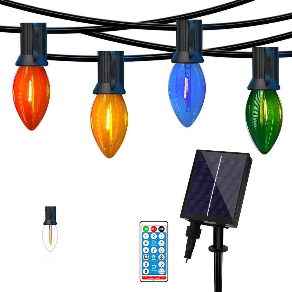 Modern Minimalist Waterproof Solar Christmas Waterdrop Plastic 12/25-Light Landscape Lighting Outdoor String Light For Garden