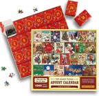 Festive Fireplace Jigsaw Puzzle Christmas Countdown Calendar - Christmas Gift