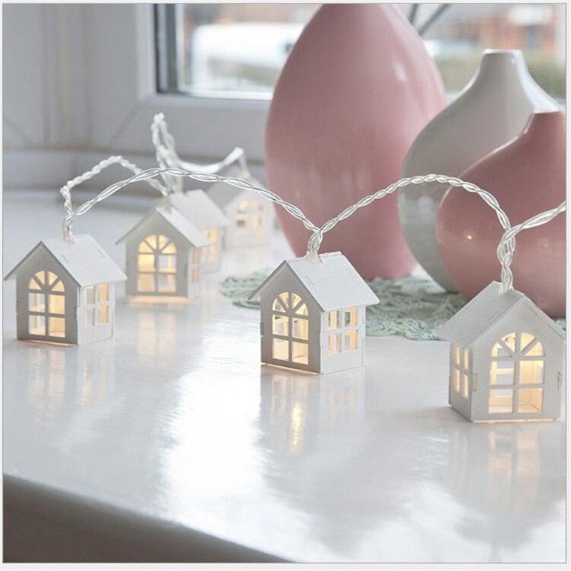 Fairy Wood House Lights - Christmas Village Houses String Lights