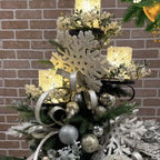 Christmas Tree Topper Shelf | 3-tier | Black | Metal