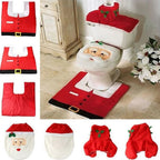 Kerst Toiletbrilhoezen Set met Kerstman – Feestelijke Badkamerdecoratie voor de Feestdagen