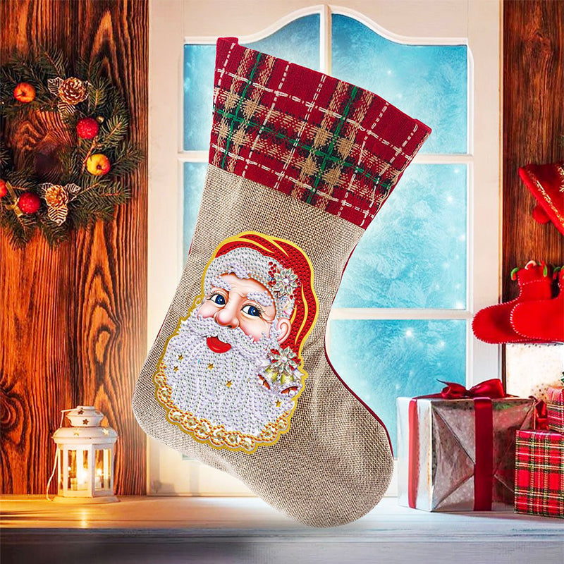 5D Diamond Painting Xmas Rhinestone Socks Embroidery Mosaic Gift Bag