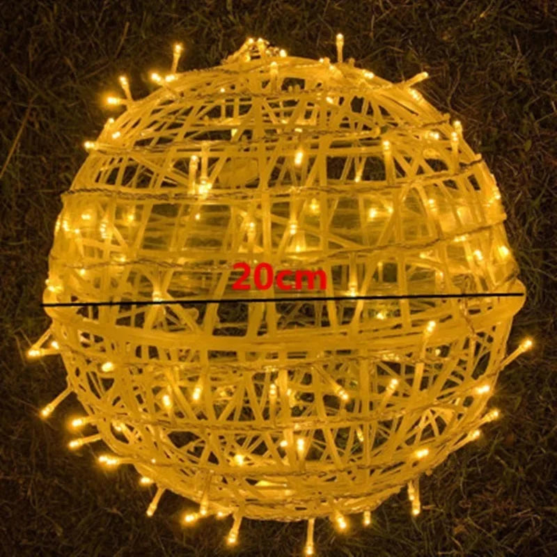LED Rattan Ball String Lights – Decorative Outdoor Lighting for Gardens and Parties