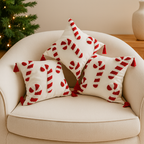 Jollora Christmas Cushion Cover – Candy Cane Pattern for Festive and Cozy Atmosphere