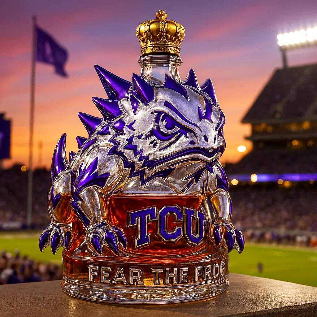 TCU Horned Frogs Whiskey Bottle