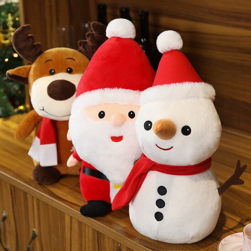Friendly Santa Reindeer Snowman Plushies