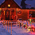Solar Candy Cane Christmas Decorations