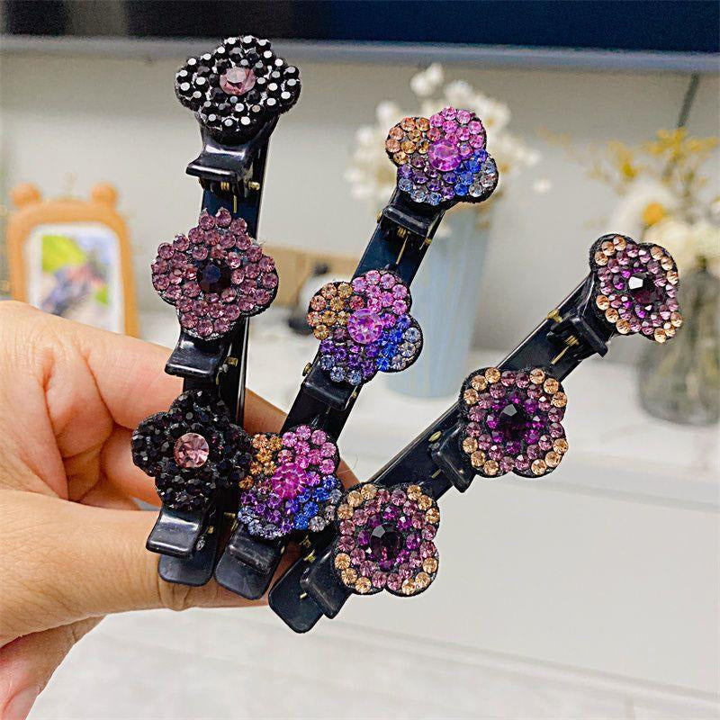 Hair clip with crystal flower