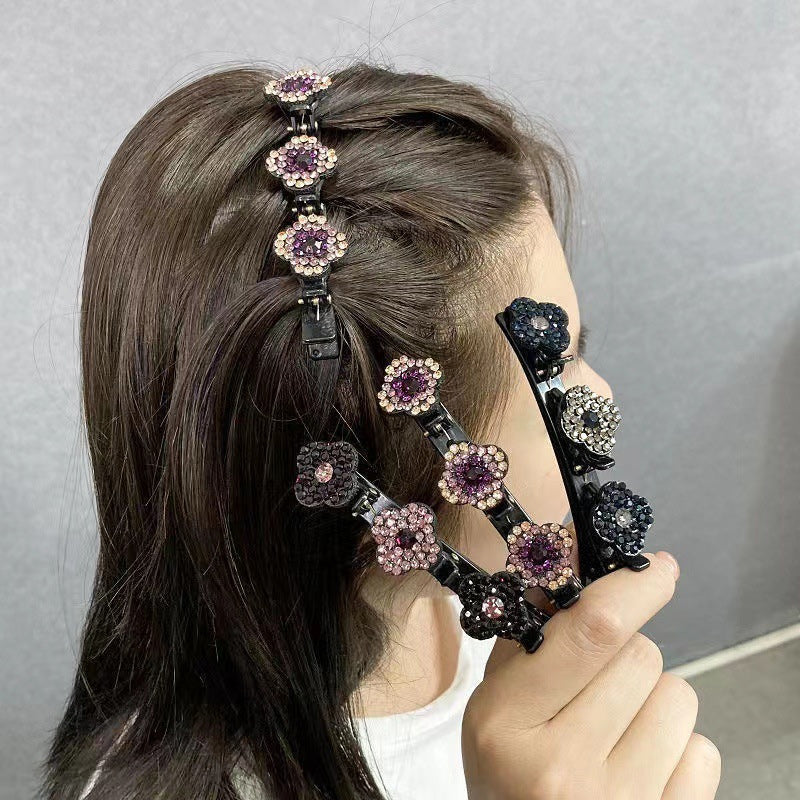 Hair clip with crystal flower