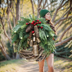 Boho Christmas wreath with bells | Door & wall decoration | Handmade