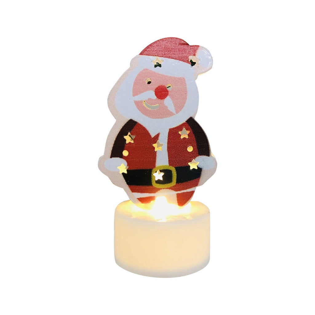 Electronic LED Christmas Candle Lamps - Set of 10 – Adorable Santa, Snowman & Tree Night Lights for Festive Home, Party, & Garden Décor