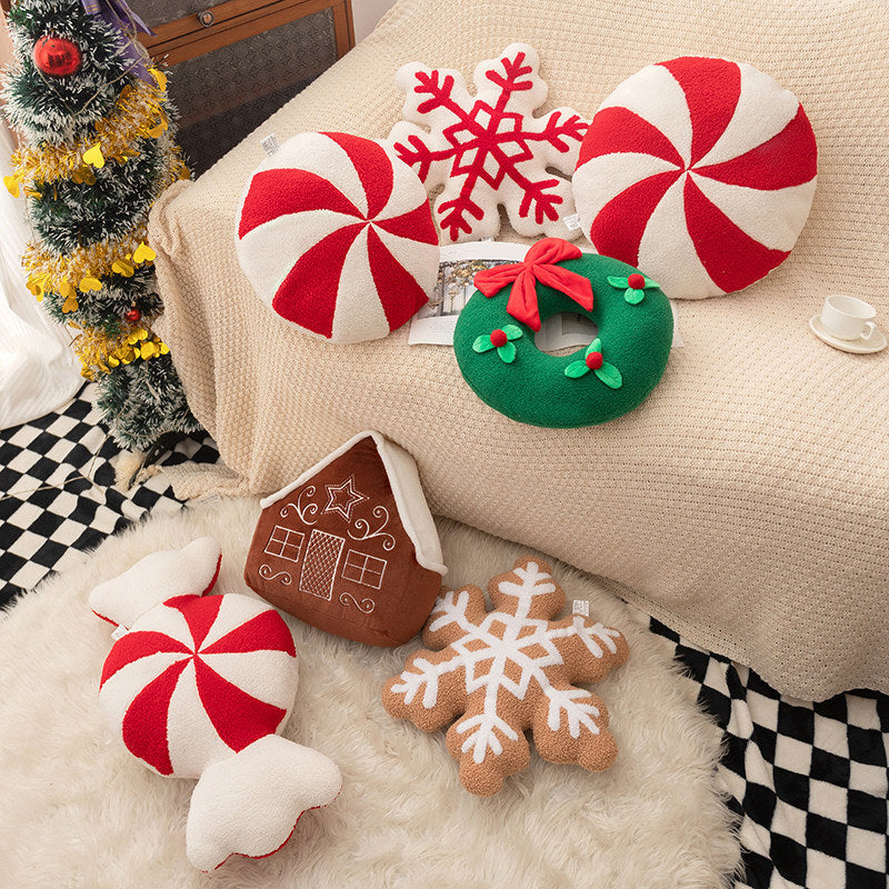 Christmas Snowflake Plush Cushion Pillow