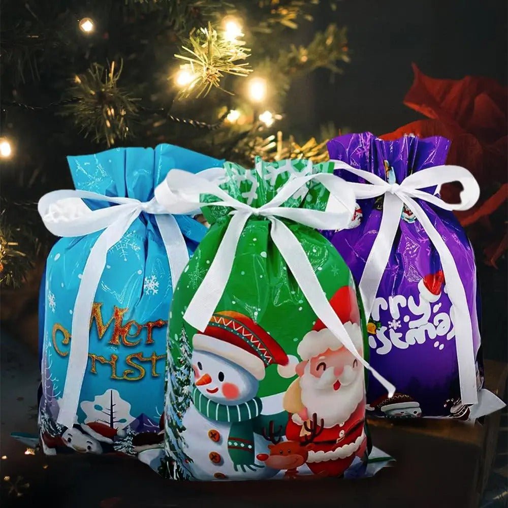 Drawstring Reusable Christmas Gift Bags - Gift Packaging Bag Christmas Decorations