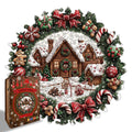 Wooden Irregular Christmas Wreath Piggy Bank Puzzle