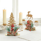 Candle Holder LumiNoel | Golden Christmas Candle Holder Made of Iron | Snowflake, Star, Tree & Reindeer | Table Decoration for Christmas & New Year