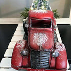 Red Farm Truck Christmas Decorations