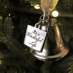 Christmas Tree Memorial Ornaments Angel Wings Bell Pendant Hanging Decoration