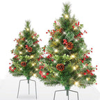 Christmas Urn Filler with LED Lights | 18" Realistic Pine Arrangement | Indoor/Outdoor Decor