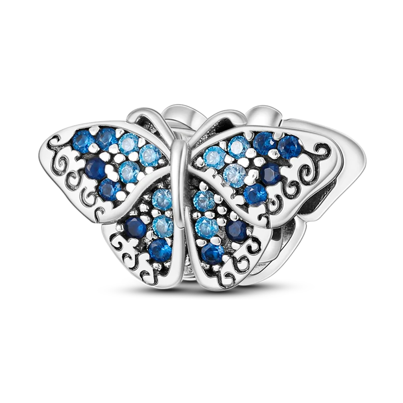 925 Silver Golden Leopard Charms Beads Colorful Chameleon Rhinoceros Lion Scarab Cat Pendant Compatible with Original Pandora Bracelet Jewelry