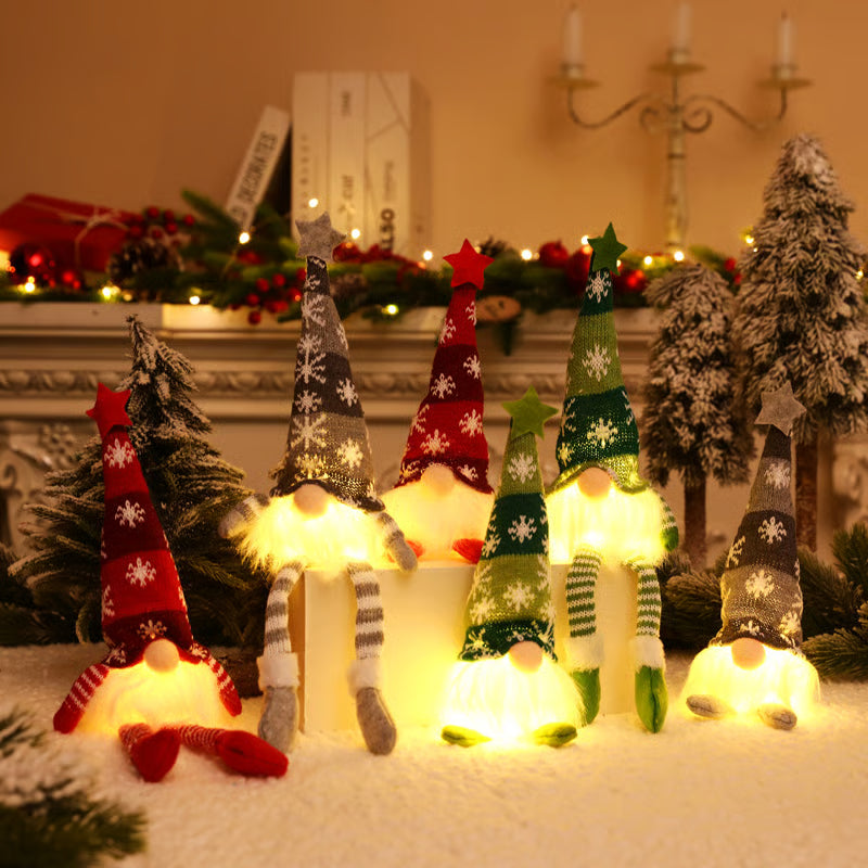 Christmas Elf with LED Light | Handmade Decoration Figure | Nordic Design