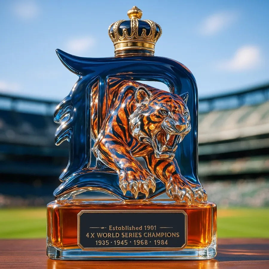 Detroit Tigers Whiskey Bottle