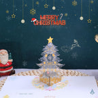 Pop Up Christmas Tree Card - 3D Merry Christmas Greeting Card