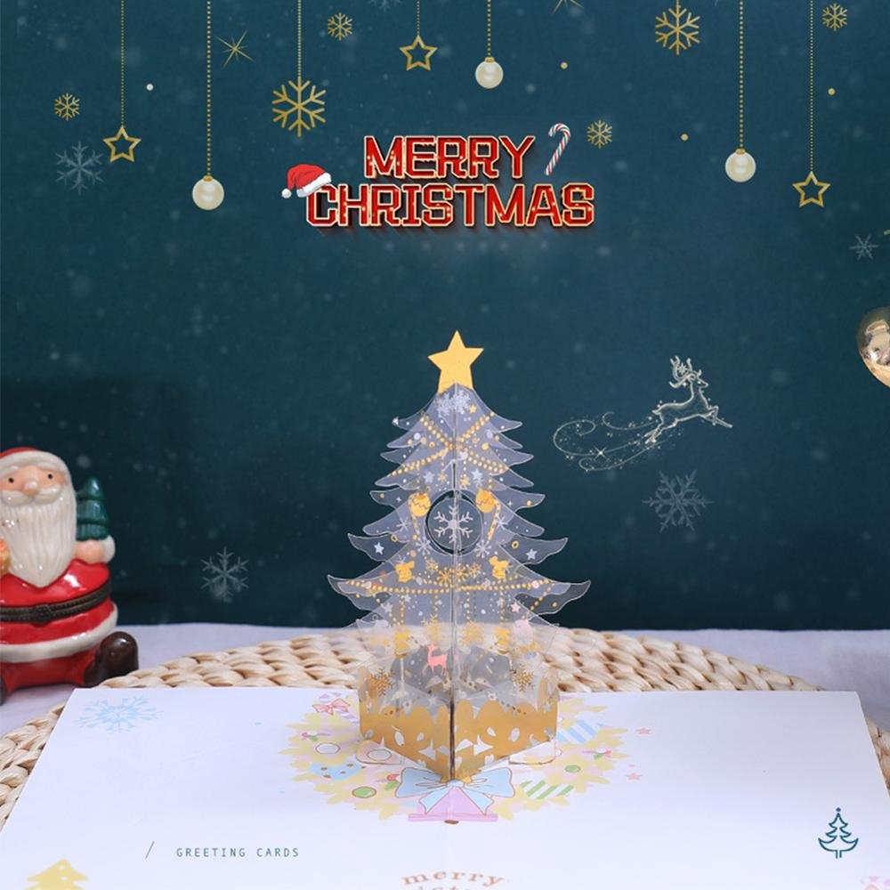 Pop Up Christmas Tree Card - 3D Merry Christmas Greeting Card