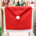 Christmas Santa Hat Chair Covers - Festive Chair Elegance - 4 piece set