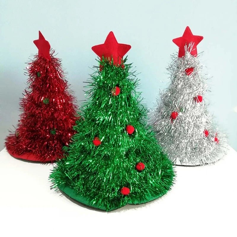 Festive Christmas Tree Hat - Holiday Theme Hat, Santa Hats