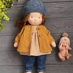 Handmade cotton Waldorf doll with accessories