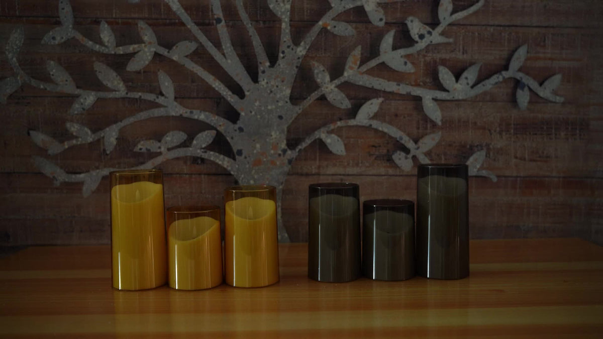 CandleAura - LED Grey Candles with Realistic Flame