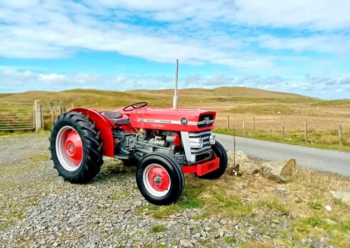 Tractor Shaped Glass Whiskey Bottle