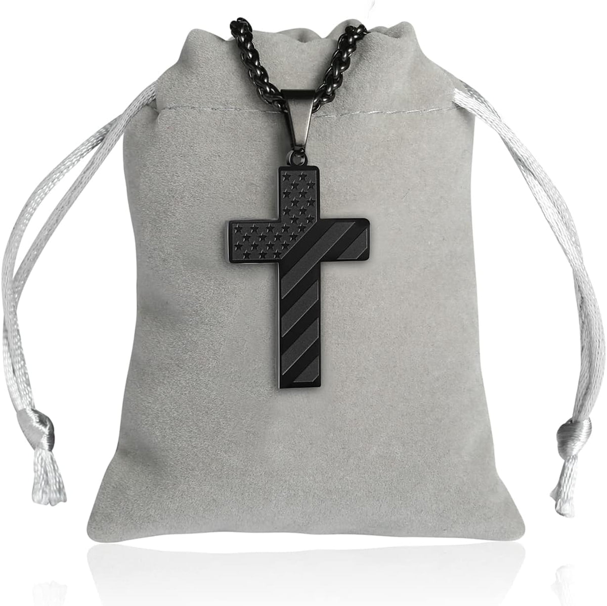 IronPride Cross American Flag Cross Necklace
