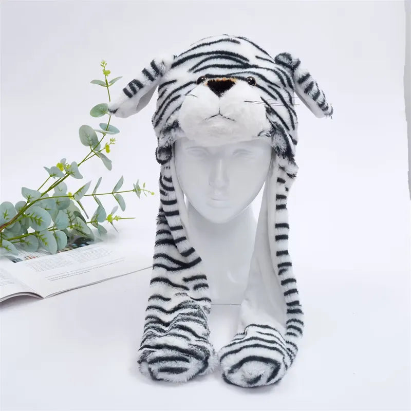 BunnyBounce Plush Hat with Moving Ears for Kids & Adults
