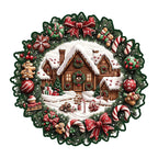 Wooden Irregular Christmas Wreath Piggy Bank Puzzle