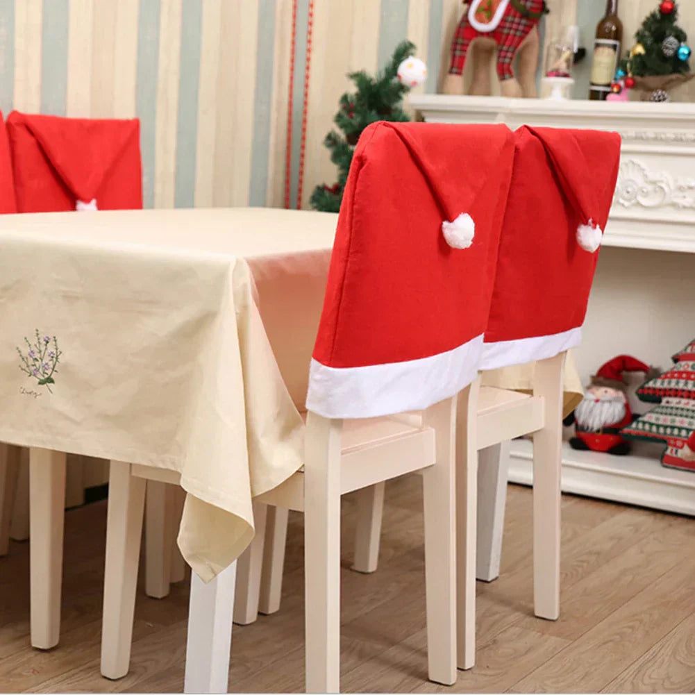 SantaSeat Christmas Chair Covers – Set of Decorative Chair Covers with Santa Design