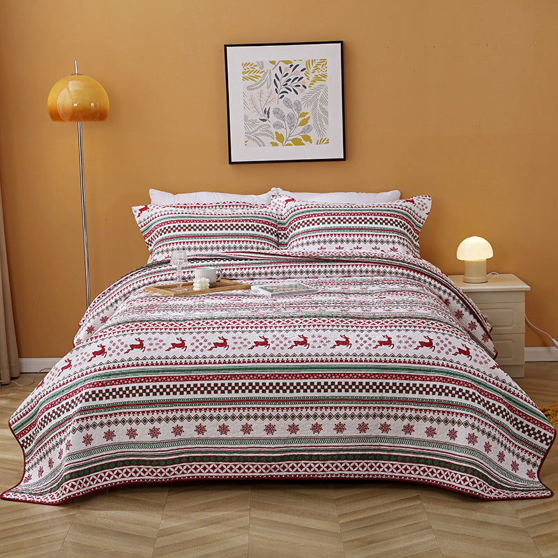 Christmas Pure Cotton Water Quilt Three-piece Set